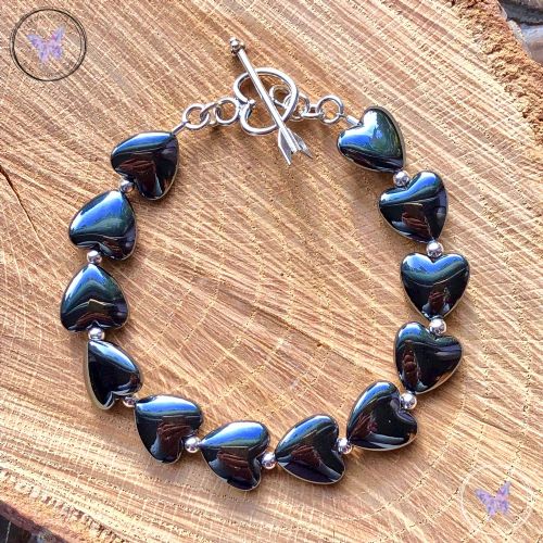 Hematite Hearts Healing Bracelet